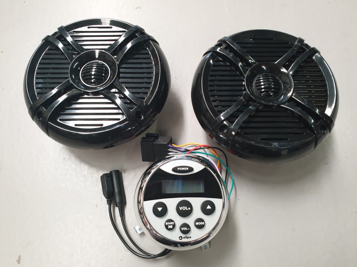 Loodgieter Suri Uitbreiden Waterdichte marine radio met speaker set 120w zwart -